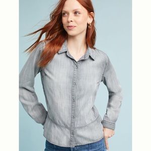 Cloth and Stone Denim peplum button down
